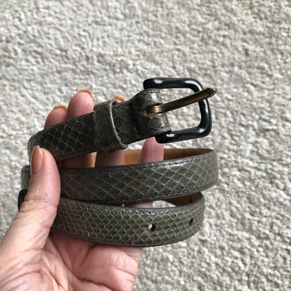 Calvin Klein Accessories - Calvin Klein Skinny Snakeskin Belt